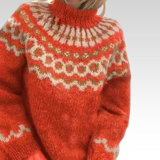 Lea | Maglione a collo alto con sprone jacquard