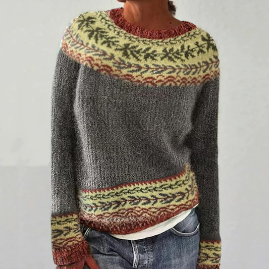 Lina | Maglione con sprone e bordo a foglie
